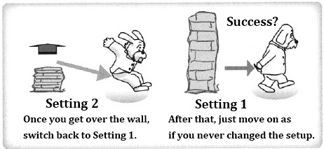 After that, just move on as if you never changed the setup.